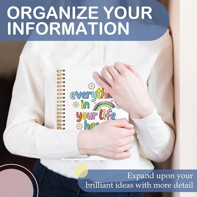 SNNDER Mental Health Inspirational Spiral Notebooks, Motivational Gifts Journaling Notebook, Inspirational Journals for Writing, Positive Affirmation Notebook for Women Teens, 5.5x8.3 Inch