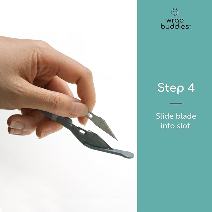 Wrap Buddies Gift Wrap Paper Cutter — Effortless Cutting Tool for Gift Wrapping, Scrapbooking, & Crafts — Compatible with Various Paper Sizes — Ideal for Birthdays & Holidays — 6 Blades Included