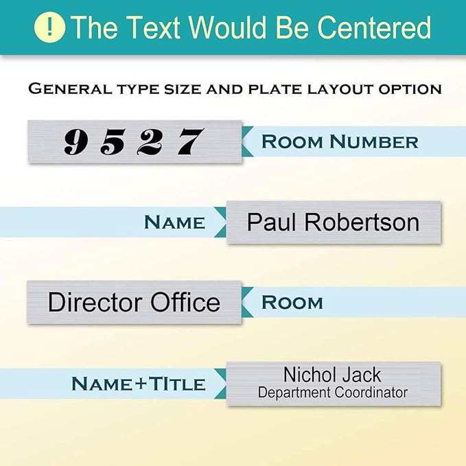 Personalized Office Engraved Name Plate With Wall or Desk Holder 2"x10"