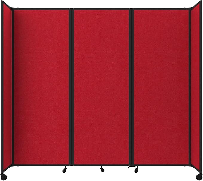 Versare Room Divider 360 Portable Wall Partition | Folding Panels | Large Freestanding Divider | Locking Wheels | Temporary Room Separator
