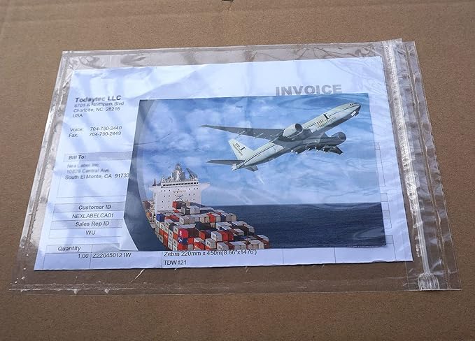 Premium 6.7'' x 10'' Resealable Adhesive Shipping Label/documents Pouches (50 Pack)