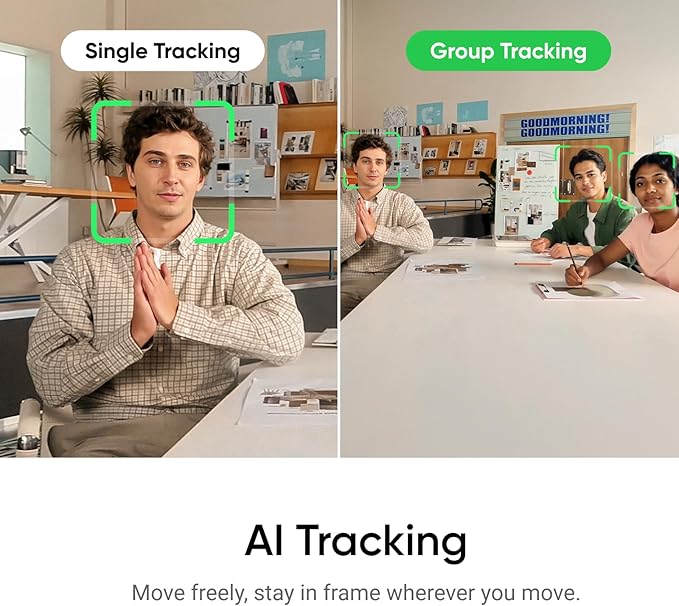 Insta360 Link 2 - PTZ 4K Webcam for PC/Mac, 1/2" Sensor, AI Tracking, HDR, AI Noise-Canceling Mic, Gesture Control for Streaming, Video Calls, Gaming, Works with Zoom, Teams, Twitch & More