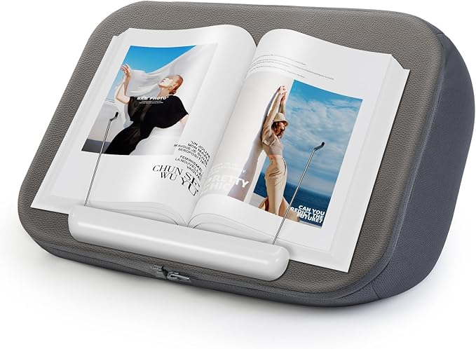 elitehood Book Stand, Comfortable Book Stand with Pillow Pad for Hand Free Reading in Bed, Bed Book Lap Holder - Minimize Neck Strain & Perfect Idea for Book Lovers in Dorm Room or Anywhere