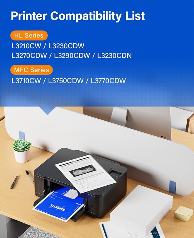 TN223 Toner Cartridge Set 4-Pack Black Color Replacement for Brother TN-223 TN227 Compatible with HL-L3270CDW HL-L3210CW MFC-L3770CDW HL-L3290CDW MFC-L3750CDW L3710CW HL-L3230CDW L3230CDN Printer Ink