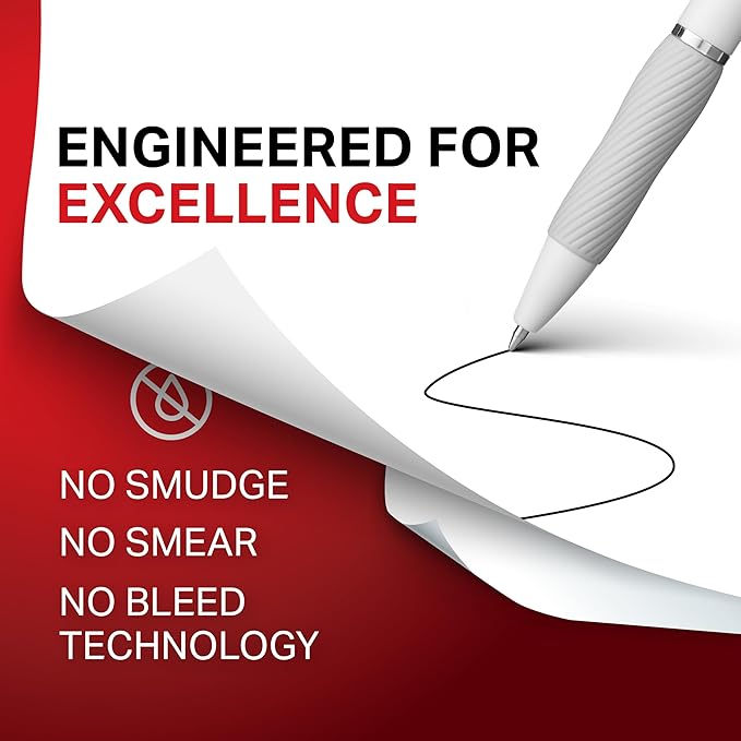 Sharpie S-Gel Gel Pens, Pearl White Body, Black Ink, Medium Point (0.7mm), 12 Count - For Journaling, Writing, Note-Taking, School, Office Supplies