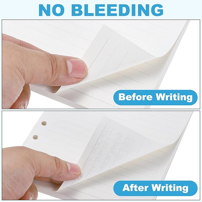 PATIKIL B5 Ruled Refills Inserts 9-Ring Binder Loose Leaf Planner Filler Paper Planner Inserts, 80 Sheets/160 Pages, Lined, White