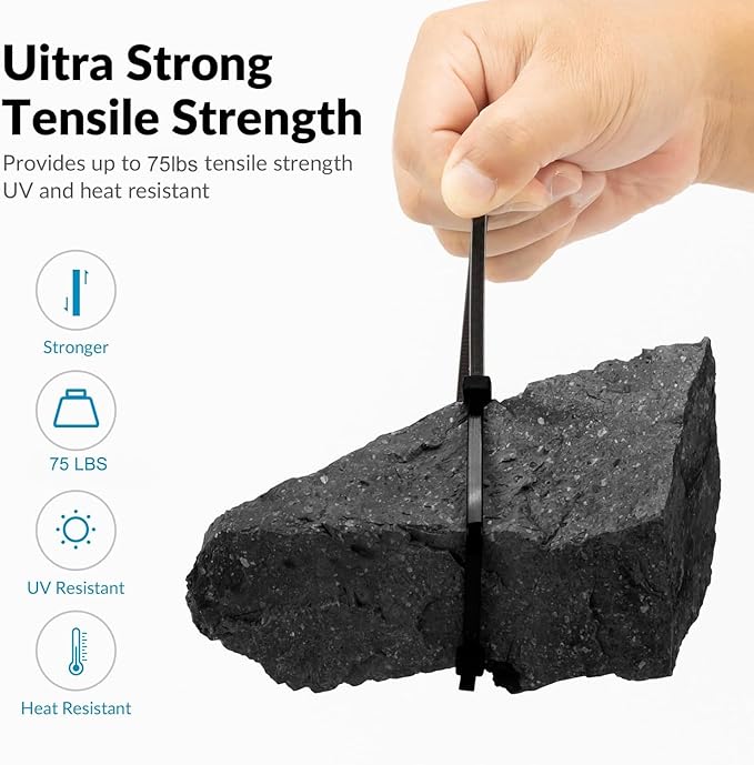 XINGO 14 Inch Garden Green Zip Ties 1200 PCS, 75 LBS Ultra Strong Tensile Strength, UV Resistant Cable Ties, Self-locking Plastic Ties for Indoor and Outdoor Use