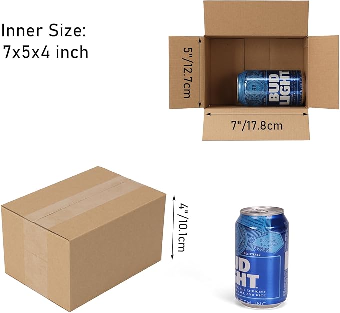 CRUGLA 40 Packs 7x5x4 Shipping Boxes for Small Business, Corrugated Cardboard Boxes Bulk for Shipping Packing Mailing