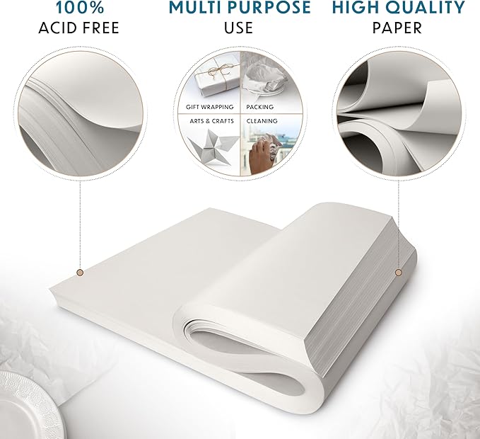 Packing Paper Sheets for Moving - 640 Sheets, Blank Newsprint Paper Sheets for Wrapping, Shipping, Arts & Crafts - Bulk Protective for Box Filler, Cushioning & Protecting Fragile Items - 12x17