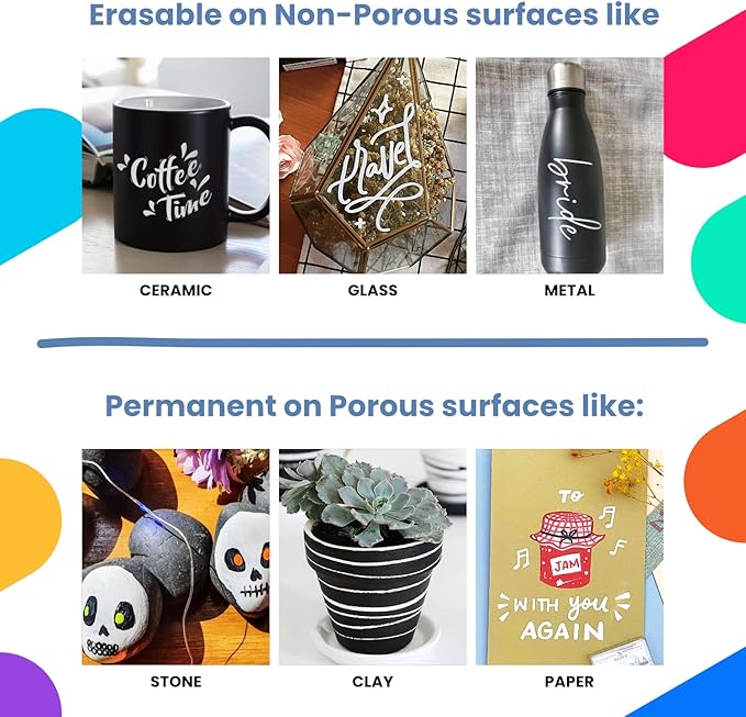 Chalkola White Chalk Markers for Blackboard, Chalkboard Sign, Window, Bistro, Car, Glass (5 Pack 6mm) - Liquid Chalkboard Markers Erasable - Paint Chalk Pens Washable Ink Reversible Tip