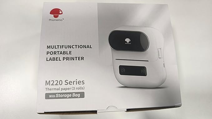 Phomemo Label Printer, M220 Thermal Bluetooth Barcode Label Maker, for Home, Office, School, Compatible with Phone & Laptop