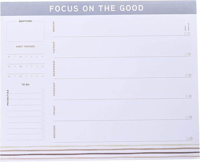 Graphique Weekly To Do Deskpad - Focus Design - 9.75" x 8", 80 Sheets, Themed Pages - Planner for College Students, Business Appointments, Great Gift