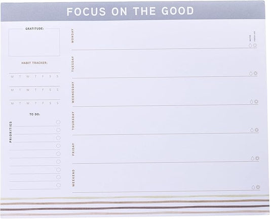 Graphique Weekly To Do Deskpad - Focus Design - 9.75" x 8", 80 Sheets, Themed Pages - Planner for College Students, Business Appointments, Great Gift