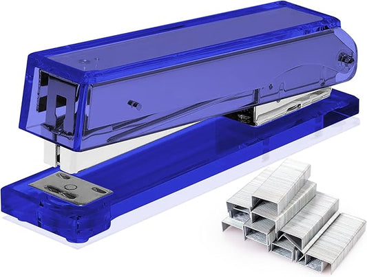 OfficeGoods Acrylic Stapler – Aesthetic & Durable Blue Desk Staple for Modern Office – Stylish & Compact Office Supplies for Women & Men