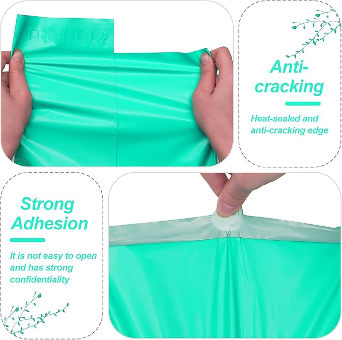 JinRuiKJ Thank You Poly Mailer 14.5x19 Inch 50 PCS, Shipping Bags for Clothing, Packaging Bags for Small Business, Strong Adhensive, Waterproof and Tear-Resistant Mailing Envelopes, Teal