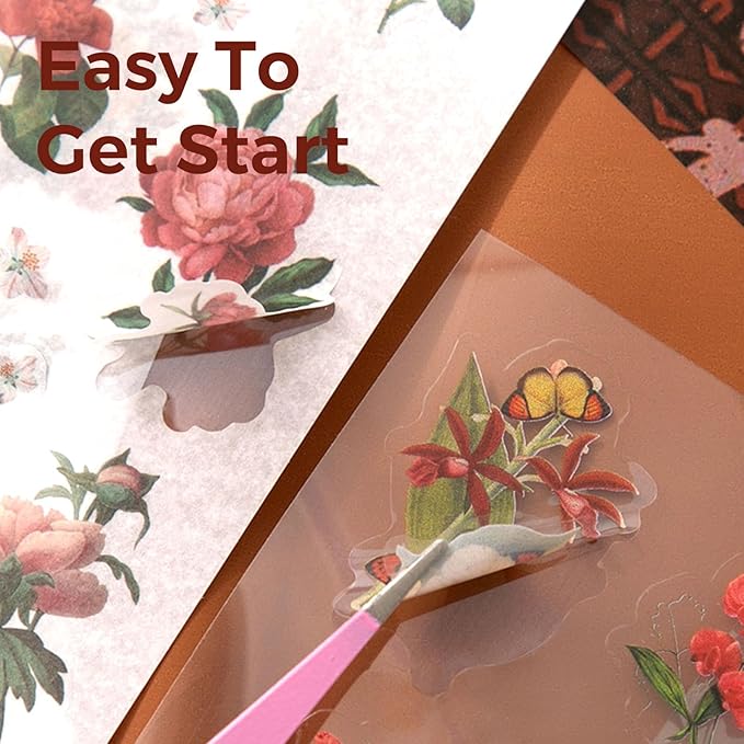 Funto Scrapbooking Kit(154 PCS), Vintage Collection-Letter from Flowers, Perfect for Bullet Scrapbooking Materials, Planner DIY Arts Craft Collage