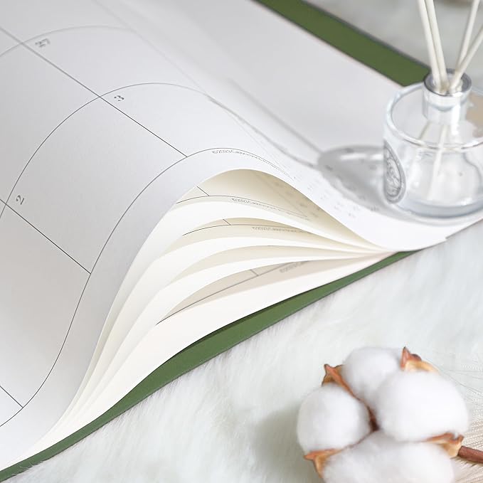 Simplified Desk Calendar 2025-2026 with Desktop Mat, Cabbrix Large Desk Pad Calendar 21" x 16-1/2" Runs From July 2025 to December 2026, Desk Blotter Calendar for Home School and Office (Mint Green)