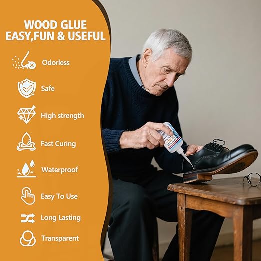 Super Glue for Shoe with Anti Clog Cap.6 X 1 Fl Oz,Ca Glue - Clear Shoe Glue Sole Repair,Waterproof Sneaker Glues for Rubber Soles,Boot,Leather, Heels,Tennis,Strong Boot Fix,Insole Adhesive
