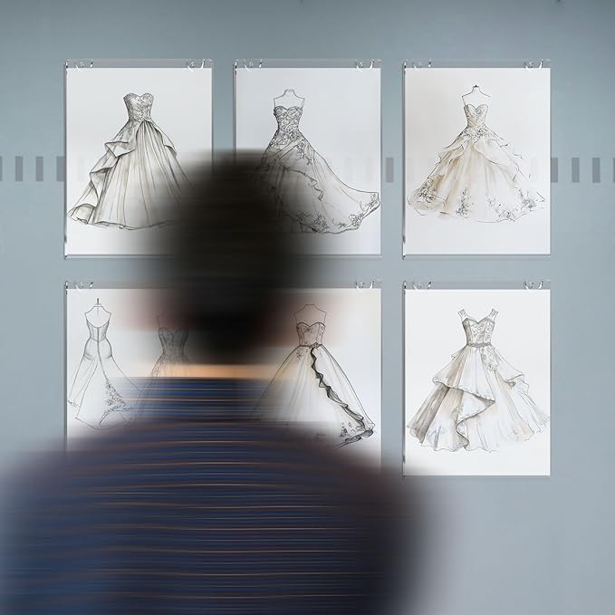 NIUBEE 20 Pack Acrylic Sign Holder 8.5 x 11 inches Clear Wall Mount Frame Bonus , Wall Mount Plastic Sign Holder Perfect for Home, Office, Store, Restaurant- Vertical