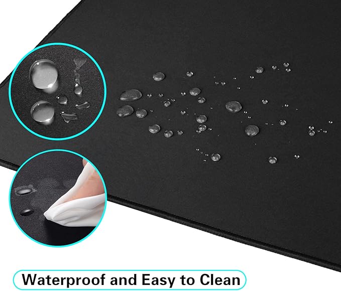 Large Gaming Mouse Pad,31.5 x 11.8 inch with Stitched Edges,Extended Mousepad,Durable Non-Slip Natural Rubber Base,Washable Keyboard Pad,Desk Pad for Gamer,Office & Home,Black