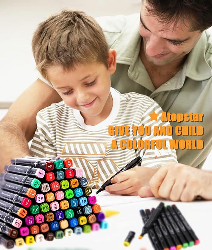 168 Colors Alcohol Markers Artist Drawing Dual Tip Marker Pen for Adult Coloring Painting Supplies Perfect for Kids Boys Girls Students Adult(168 Black Shell)