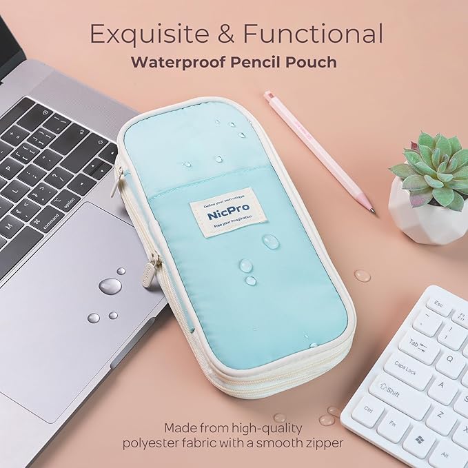 Nicpro 45PCS Aesthetic School Supplies with Pencil Case, Pastel Mechanical Pencils 0.5mm, 0.7mm, 0.9mm & 2.0mm with 498 PCS Refills, Cute Mechanical Pencil Set for Writing, Drawing & Drafting