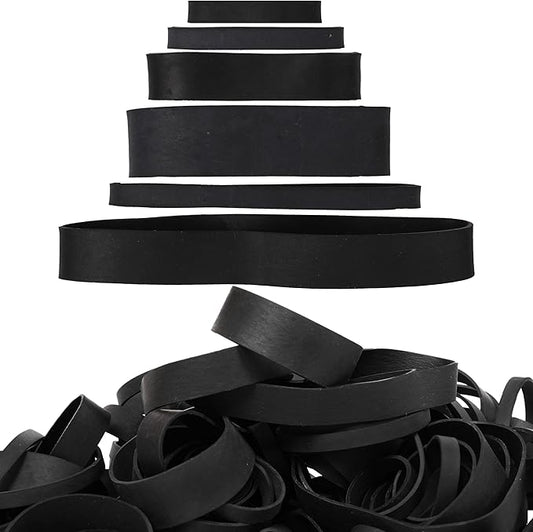 65Pcs Rubber Bands Assorted Sizes Black 6 sizesMixed wide Elastic Bands for for Survival Office Supply Tactical Rubber Bands