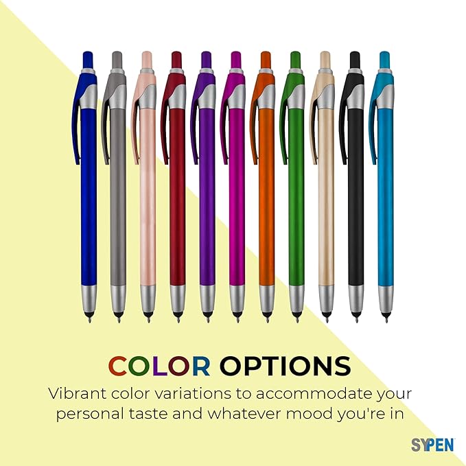 Personalized With your Custom Logo or Text Pens-Pack of 450- for Marketing, Parties, and Events, 2 in 1 Capacitive Stylus & Ballpoint Pen Compatible With Touchscreen Devices, Blue Ink, Blue Pens