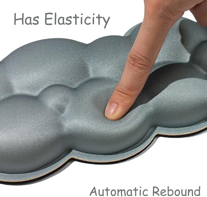 Cloud Wrist Rest Keyboard, 2 Pack Cloud Keyboard Wrist Support Set, Breathable Memory Foam Wrist Rest for Computer Keyboard, Green Desk Accessories for Office Gaming Computer(White Green Gradient)