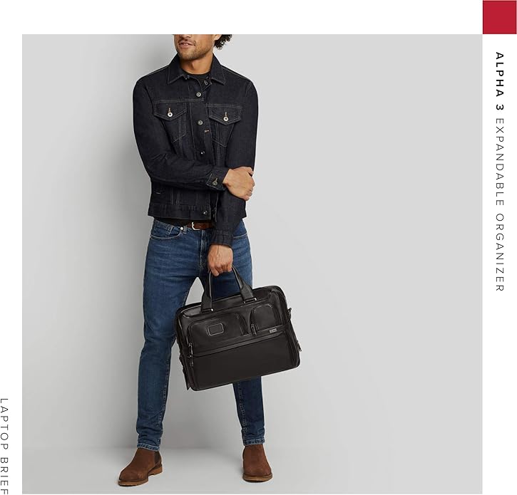 TUMI Alpha Expandable Organizer Laptop Briefcase - 15-Inch Laptop Briefcase Organizer for Men & Women - Travel Laptop Bag