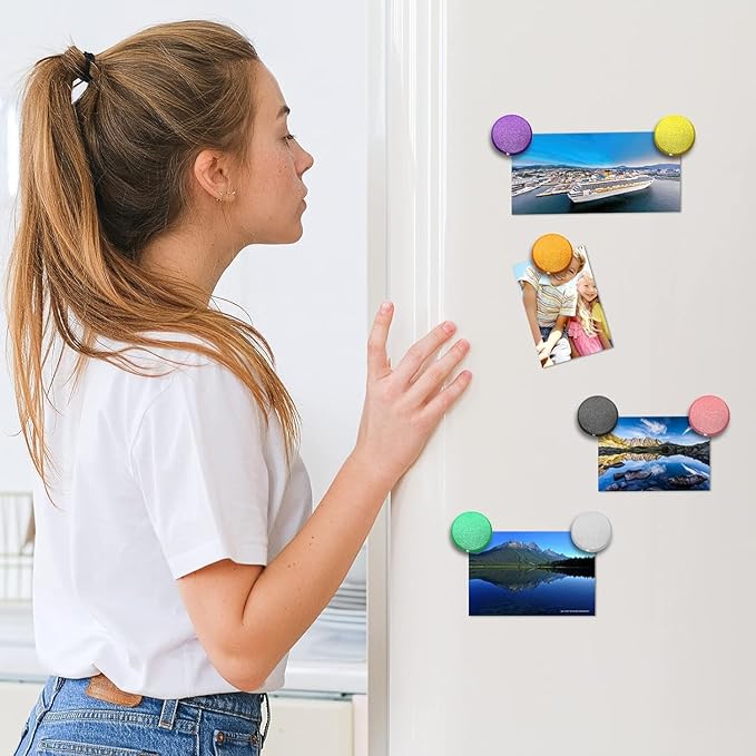 Qualsen Fridge Magnets, Small Mini Cute 20pcs Refrigerator Magnet for Whiteboard, Locker, Kitchen, Office, Classroom(Black and White)