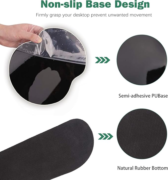 ARTSO Desk Pad Desk Mat, XXL Large Gaming Mouse Pad with Wrist Rest Wrist Support, Ergonomic Mouse Pad, Keyboard Wrist Rest, Home Office Desk Accessories Decor, Green Flower Plants