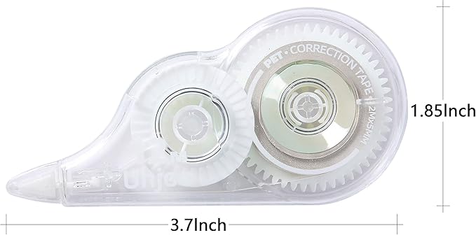 White Correction Tape, Fast Clean and Easy to Use Tear-Resistant Tape, For school Supplies, Office (12pack, 5M/196, Tape Width 0.2in)
