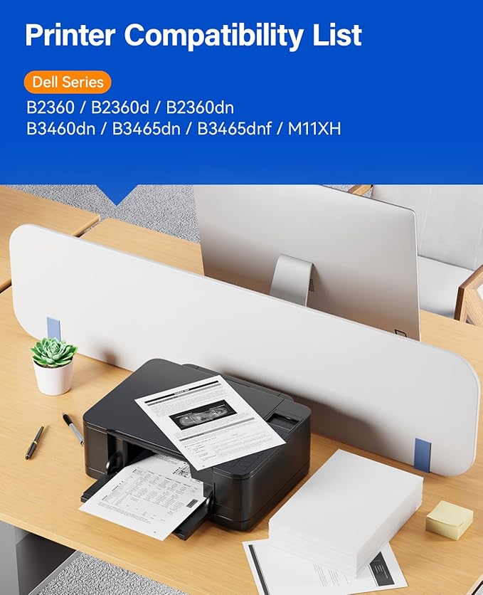 B2360 M11XH Toner Cartridge with chip Black 2-Pack High-Yield Replacement for Dell 331-9805 Toner Compatible with Dell B2360 B2360d B2360dn B3460dn B3465dn B3465dnf Laser Printer Ink All-in-One Copier