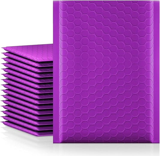 Fuxury Bubble Mailers 6x10" 100 Pack Purple Padded Envelopes Usable Size 6x9" Durable Mailing Envelopes Bubble Padded, Shipping Bags for Mailing,Packaging, Small Business, Boutique, Bulk #0