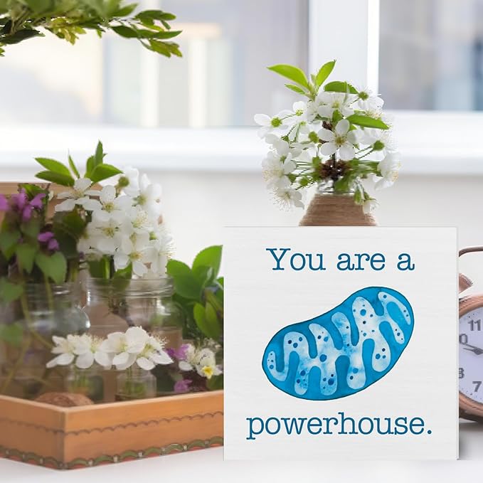 Science Biology Teacher Gifts for Students, Cool Science Biology Classroom Decor, Motivational Quotes Wooden Sign Decor