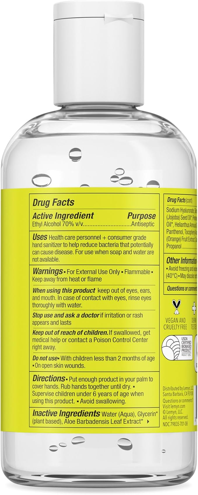 Medical Grade Hand Sanitizer Gel - 97% ORGANIC - 8 FL.OZ. Flip-Top (PACK OF 4)