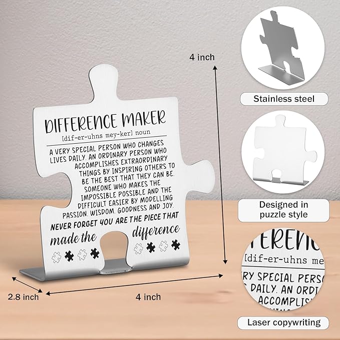 Thank You Appreciation Gifts for Coworkers, Boss, Women, Men, Nurse, Mentor Teacher. Going Away Gift Retirement Gift for Employee, Inspirational Motivational Quote Decorative Signs Plaques WDD8