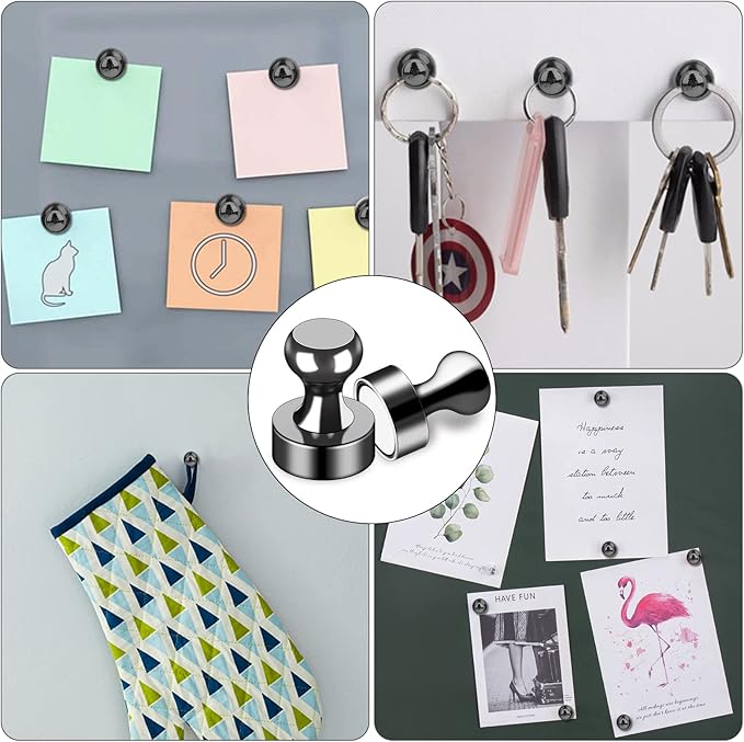 LOVIMAG Fridge Magnets 25Pcs Refrigerator Whiteboard Small Strong Magnet Classroom Kitchen Accessories Decorative Locker Set Decor Must Haves Office Calendar Refrigerador Magnetic Cute Crafts Black