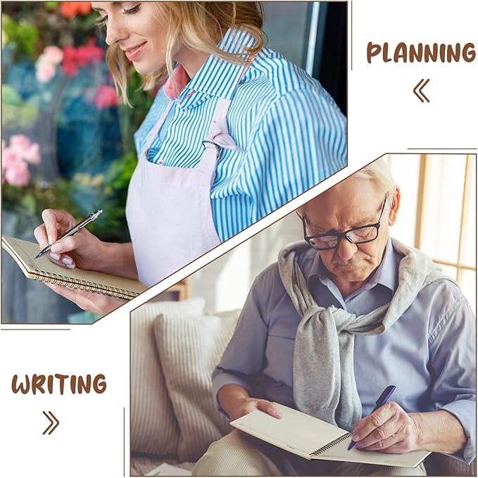 Eersida 20 Pack A5 Spiral Notebook College Ruled Spiral Notebook Bulk 5.5 x 8.3 Inch Hardcover Notepads Lined Travel Writing Journal Notepad, 50 Sheets 100 Pages(Black, Kraft)