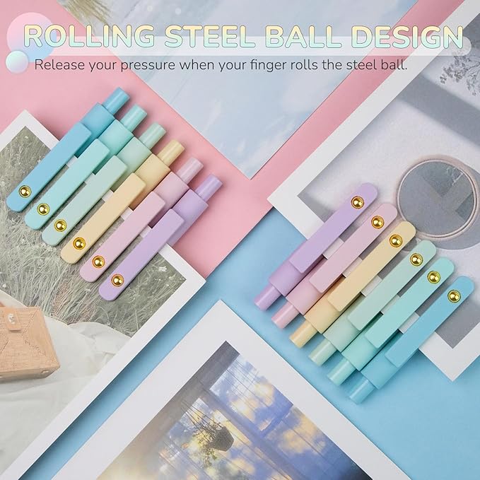 Gel Pens, 12 Pcs 0.5mm Fine Point Smooth Writing Pens Japanese Cute Pens, High-End Series Black Ink Pens for Journaling Note Taking, School Office Supplies for Women Men (12 Pcs Ombre)