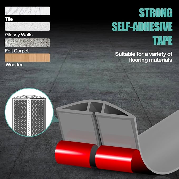 Floor Cord Cover Cavity 0.8"x0.37" Self Adhesive Cord Hider, 3.3FT Low Profile Cable Management, Extension Strip Protector for Wires, Prevent Cable Trips for Offices, Gyms, Exhibitions (Gray)