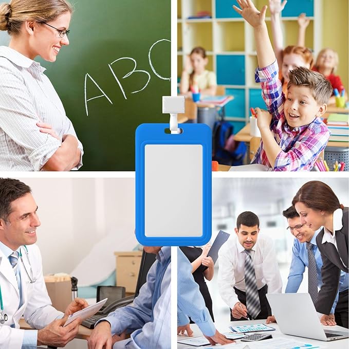 Custom Id Badge Holder Customizable Personalized Id Card with Photo Logo for Employee Work Office Staff Name Tag