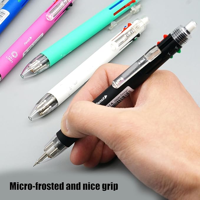 Multifunctional Mechanical Pencil 5 Color-in-1 Ballpoint Pen Retractable Multicolor Ballpoint For Student Teacher Erasable