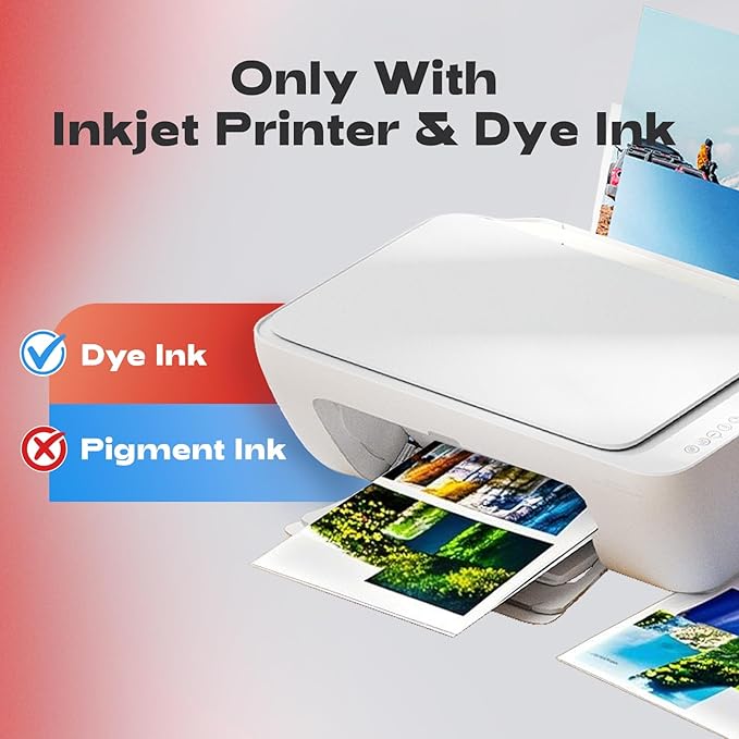 60 Sheets Inkjet Glossy Photo Paper 11 x 17 inch 52lb 200gsm A3 Size for Decoration, Poster Arts for Dye Ink Printers Only