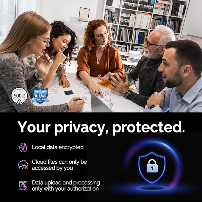 AI Voice Recorder, Note Voice Recorder w/Case, App Control, Transcribe & Summarize with AI Technology, Support 112 Languages, 64GB Memory, Audio Recorder for Lectures, Meetings, Calls, Silver