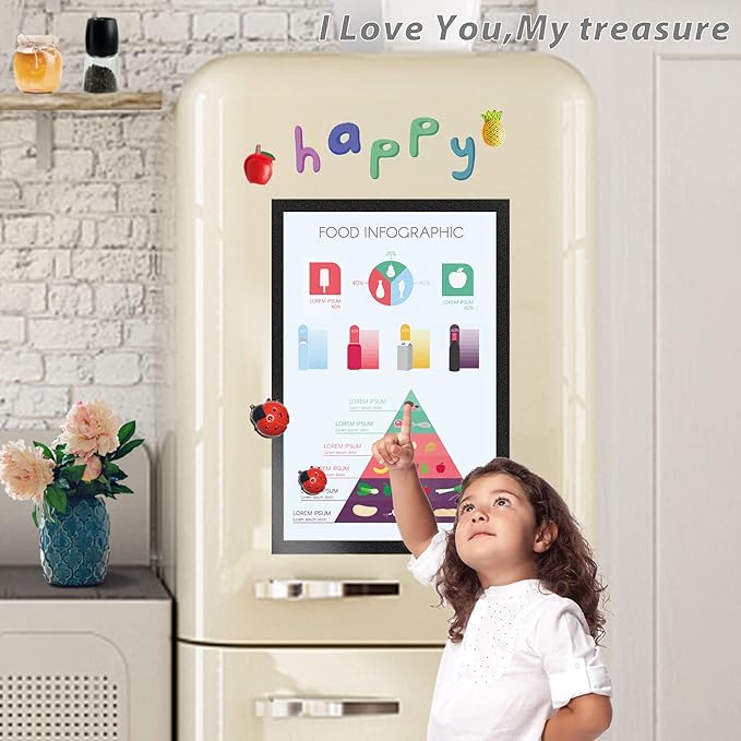 Magnetic Sign Holder, 11 x 17 Wall Mount Self Adhesive Document Display Frames, Double Sided Display for Glass Window (Black, 10pack)