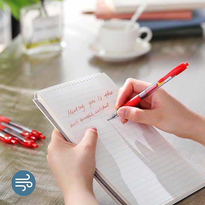 Jetec 250 Pcs Premium Gel Roller Pens Bulk, Fine Point 0.7 mm, Retractable Gel Ink Roller Ball Pens for Writing Journaling Taking Notes Office (Red)