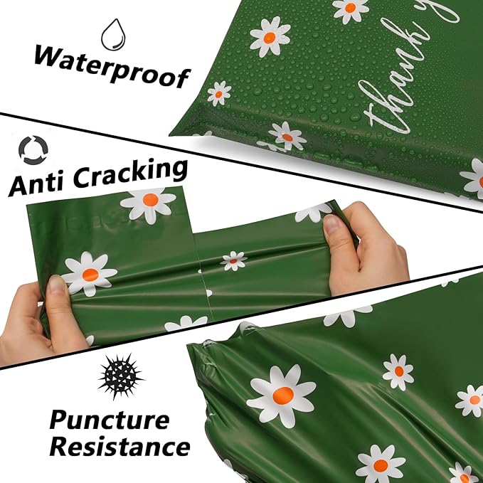 Poly Mailers 14.5x19 Inch 50 Pcs - Cherry printed Shipping Bags, 2.4mil Thickness, Waterproof and Tear Resistant Mailing Envelopes, Self-Sealing Packaging Bags for Small Business