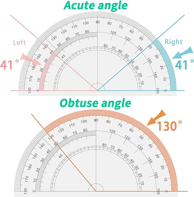 Maths Compasses for Geometry Student Drafting Compass Set Starter Kit with Protractor, Set Squares with Case for School Maths Study, Orange